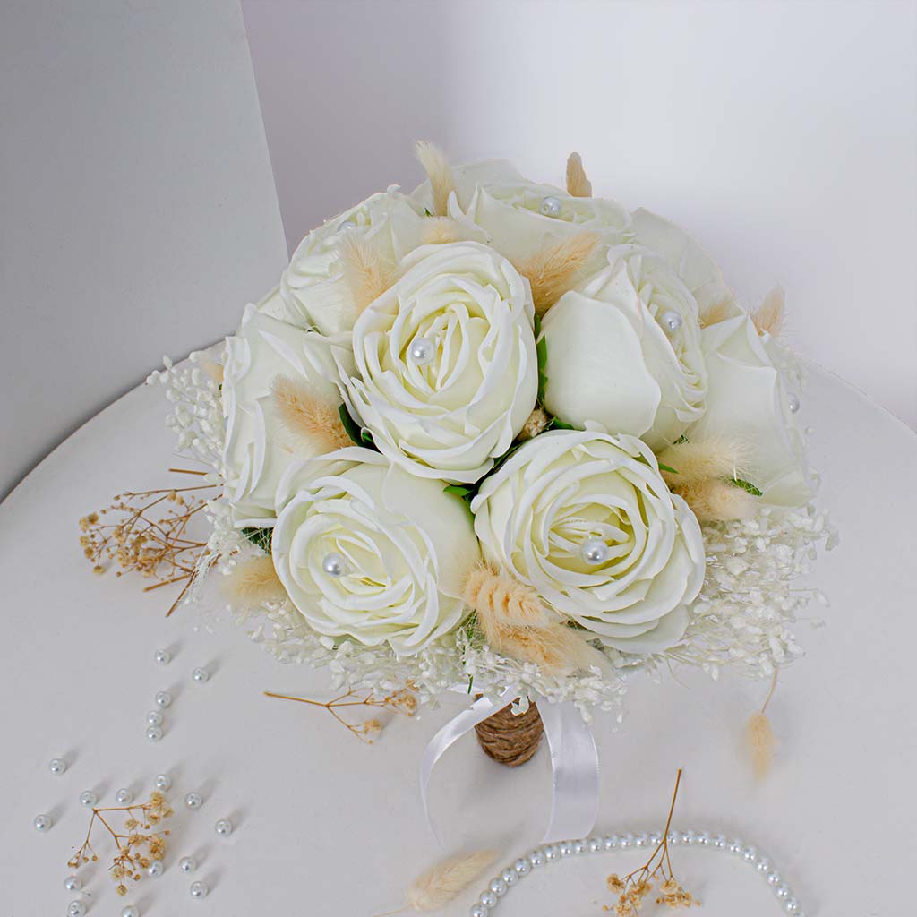 bridal bouquet of white flower view 6
