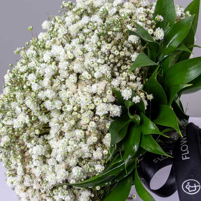 bridal bouquet of white flower& baby flower view 7