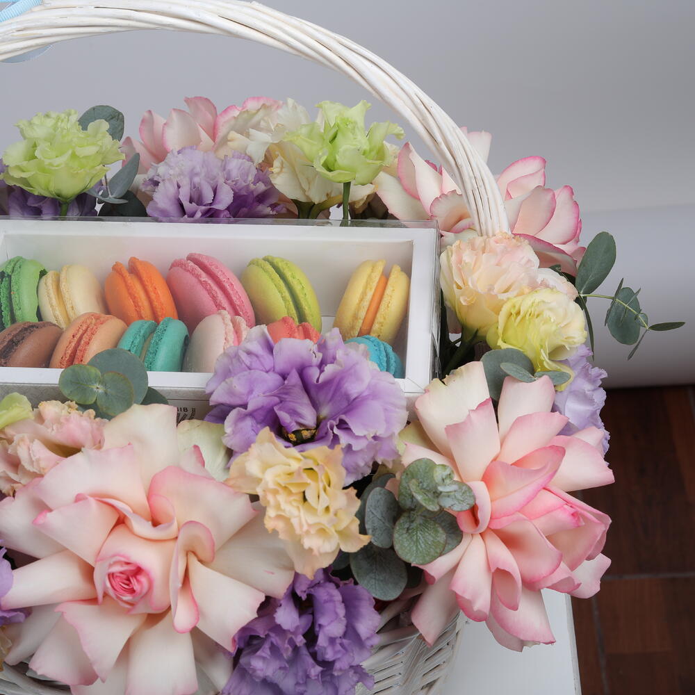 Sweet Macaron Bloom Flower Basket 7285 view 8