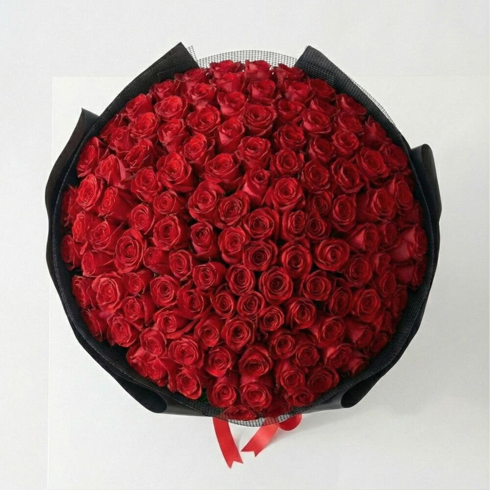 Delight _ Valentine s Hot red Classic Rose Luxurious Basket view 4
