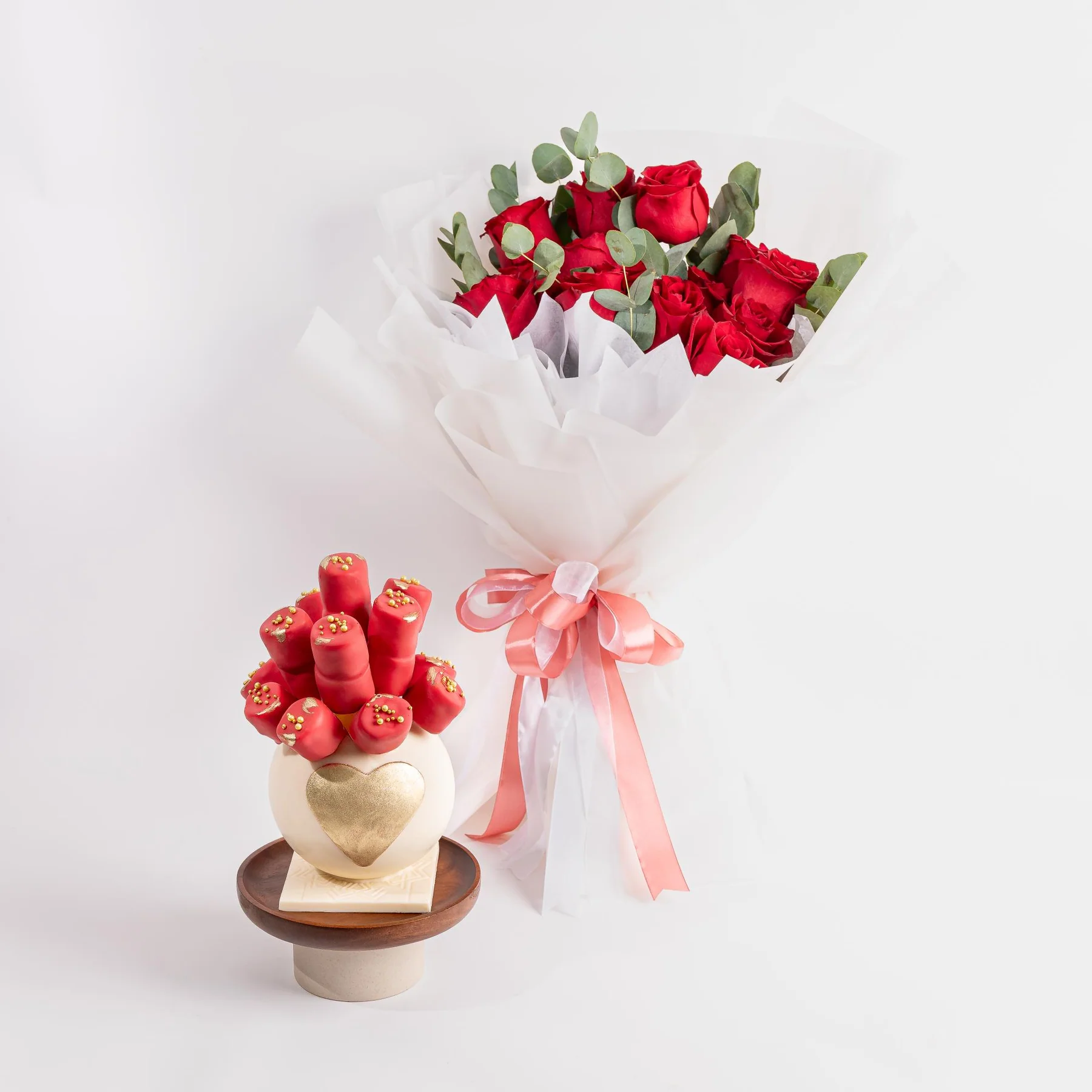 Red Roses and Marshmallows Romantic Gift Bundle view 1