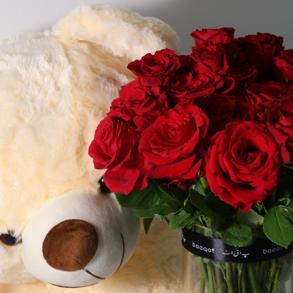 Special Combo Teddy Bear $ Roses view 4