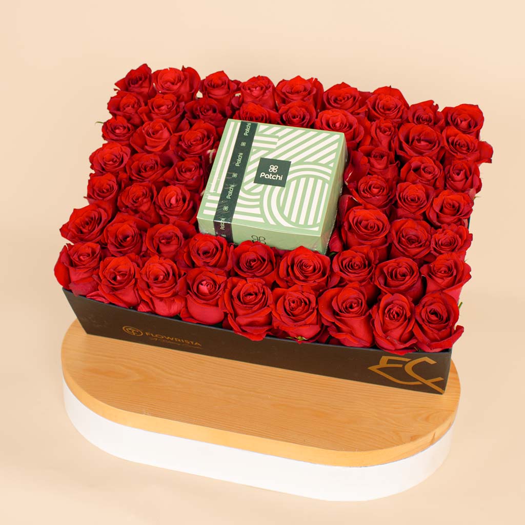 Valentine’s Gift – Patchi Chocolate & 53 Red Roses view 4