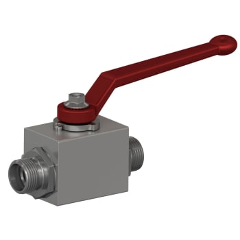 2-Way Ball Valve DIN 15L, 500 Bar, POM/NBR, Steel