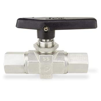 2-Way Ball Valve 103Bar 1/2 FNPT SS316, PTFE