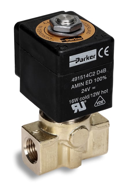 2/2 LUCIFER VALVE PCTFE BRASS G1/4 N.O 24VDC