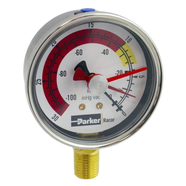Racor Gauge, Vacuum -30 to 0 INHg Bottom Mount