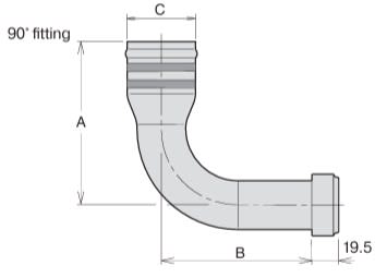 Suction Fittings 50 MM 90 Gr (2')