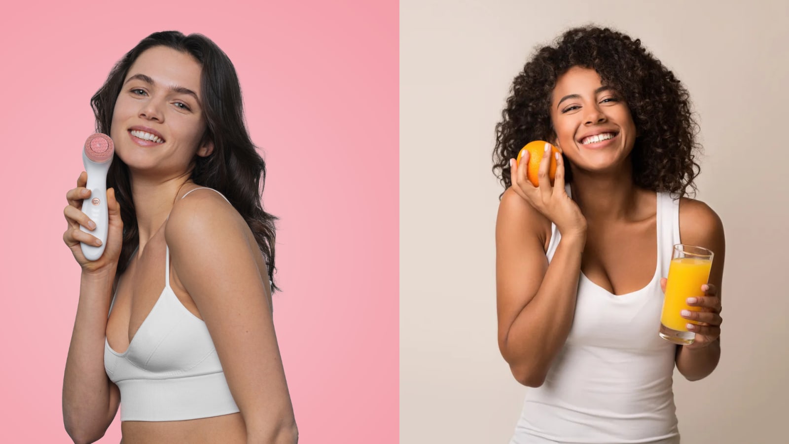 Smiling woman with radiant skin