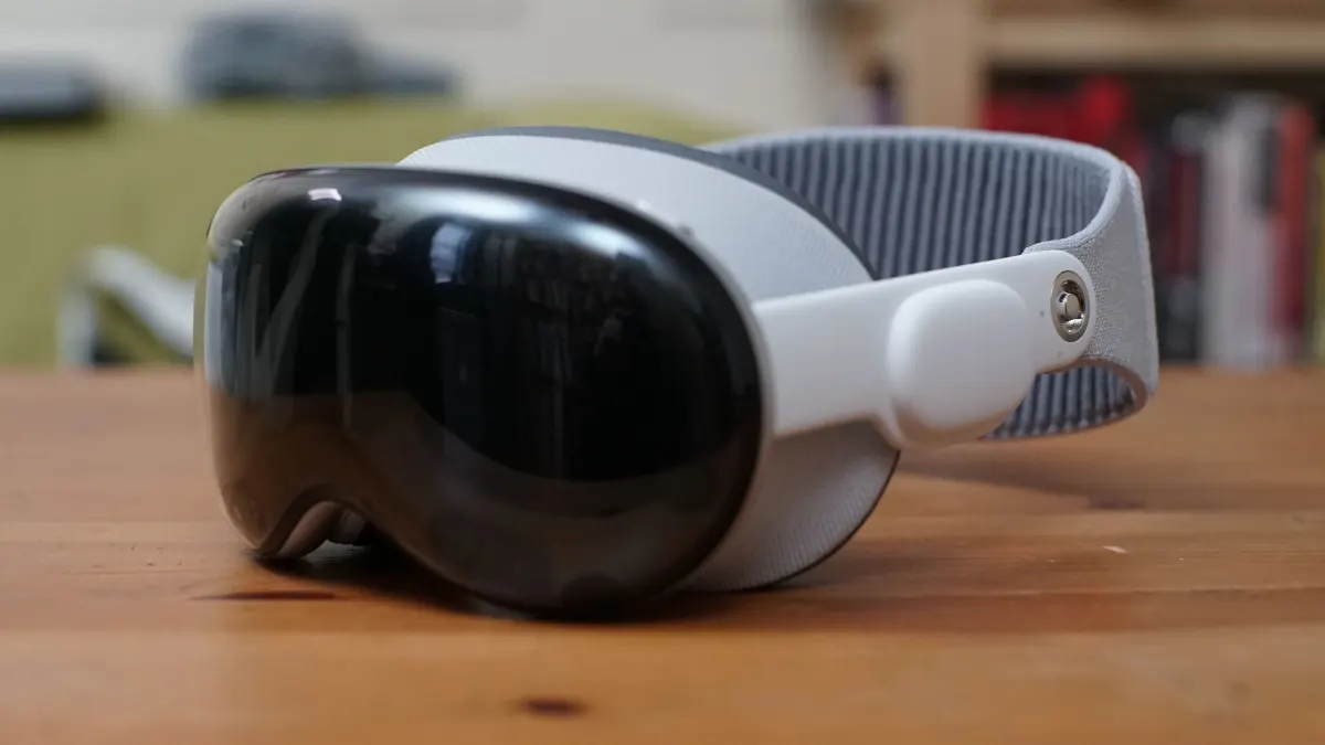 vision pro headset on table