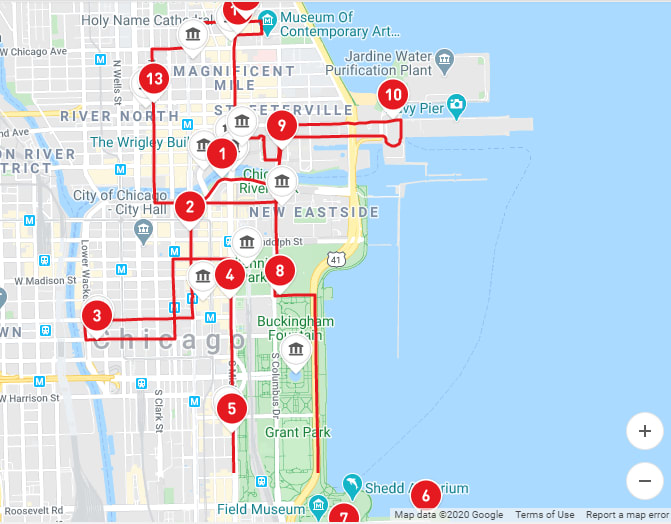 chicago big bus tour map