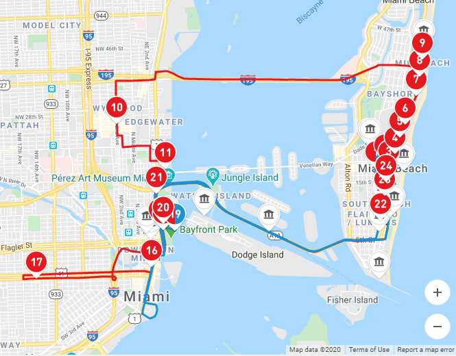 big bus tour miami route map