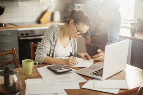 picture of couple working through their finances