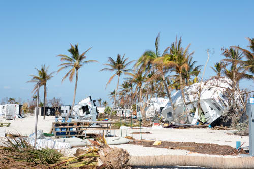 image of hurricane-ravaged beach