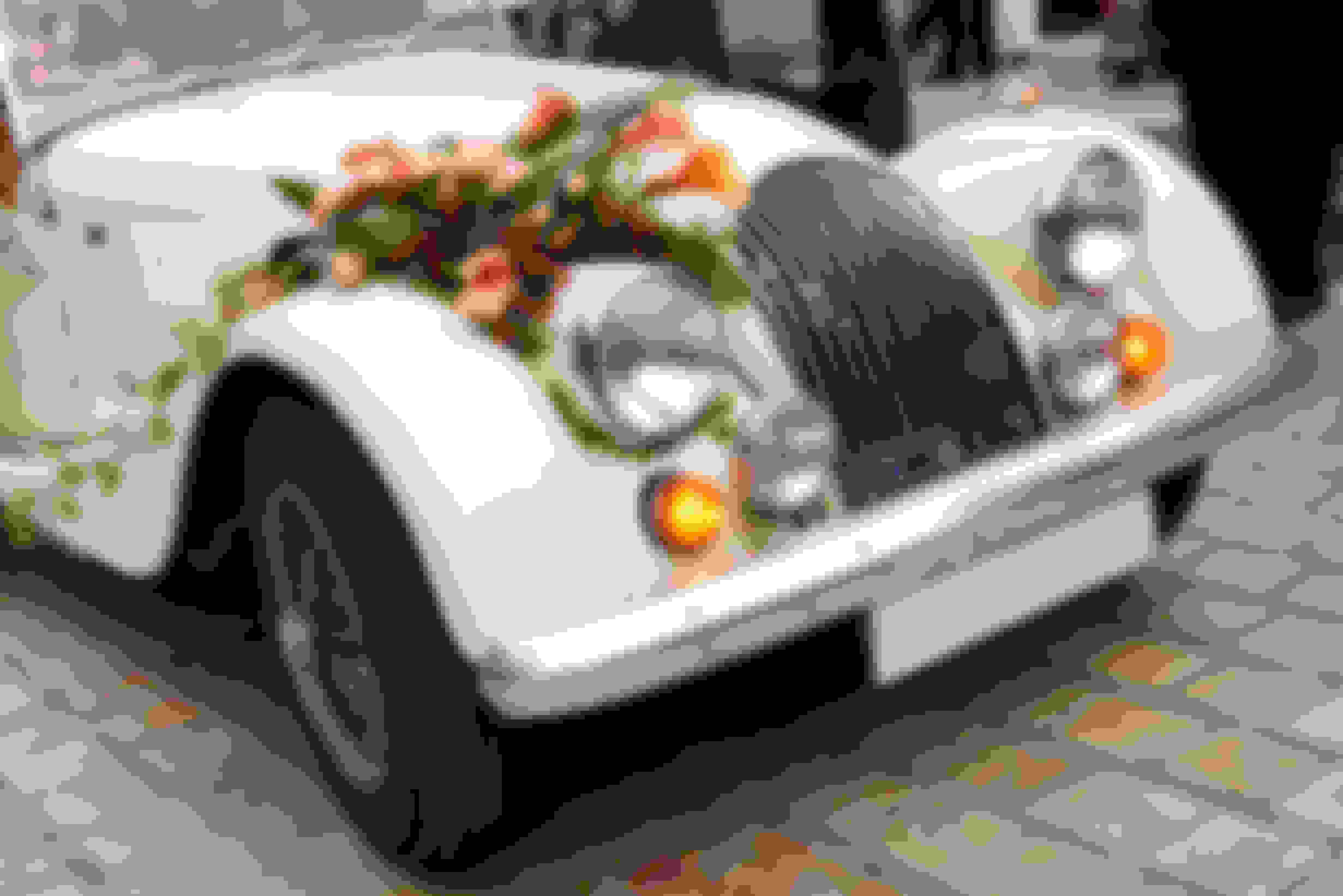 Picture of a vintage wedding car