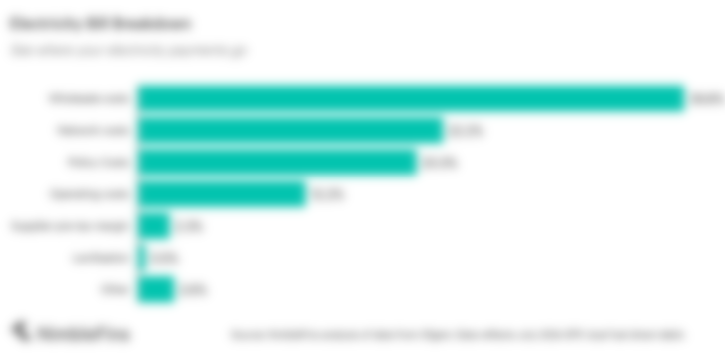 chart showing the breakdown of a UK electric bill