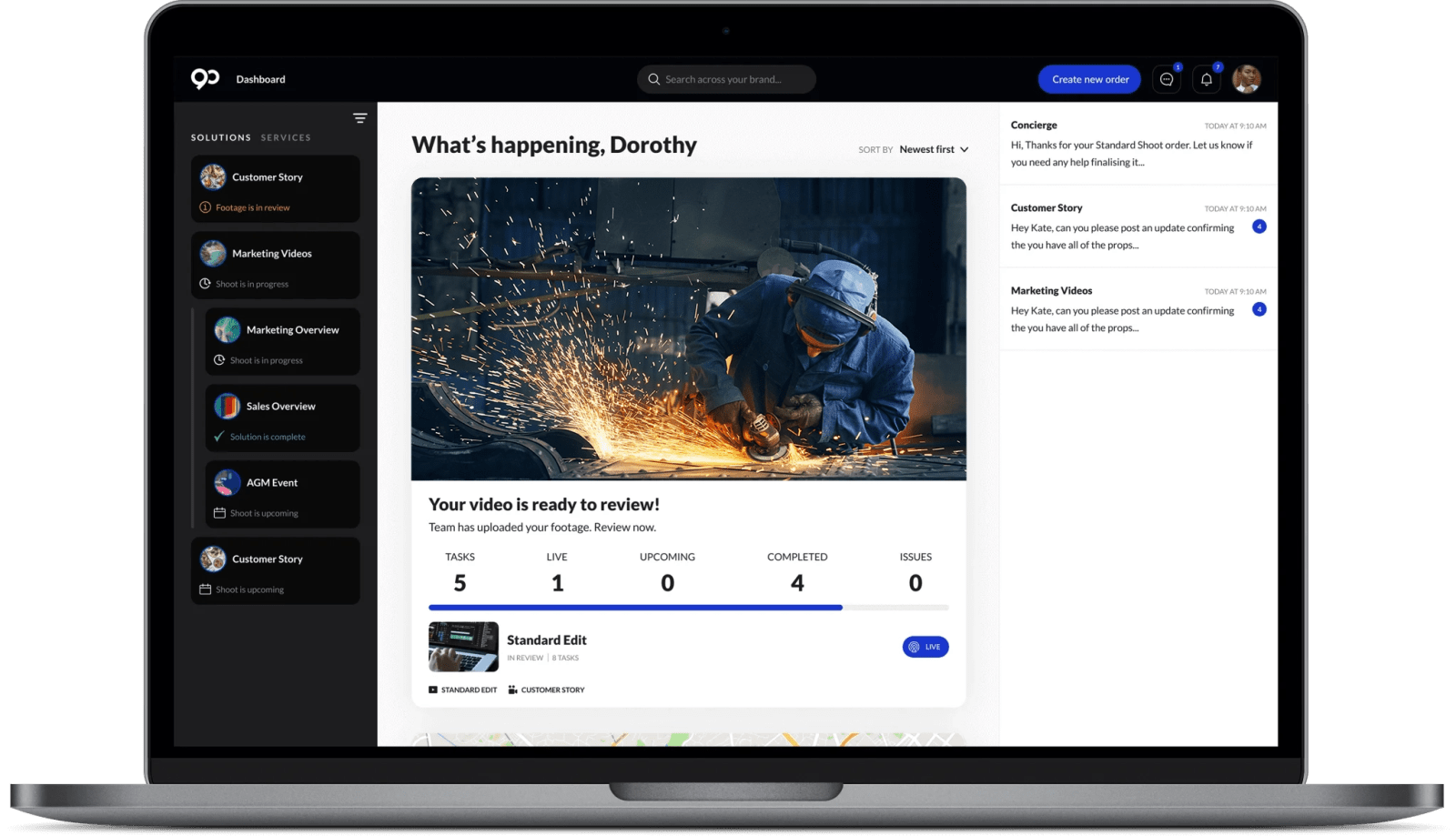 Deliver — platform UI preview