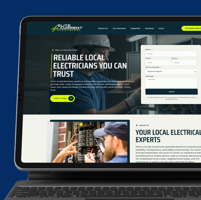 Elite Current Website Design