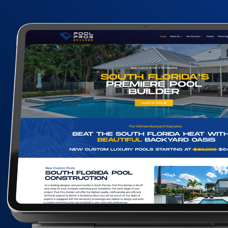 Pool Pro Builders Website Design