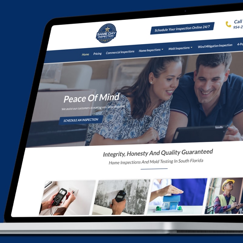 Same Day Inspections Website Design