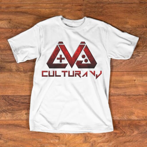 Playera Cultura VJ Logo Retro Blanco