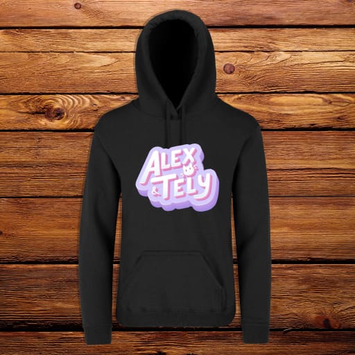 Alex y Tely Morado Hoodie (Negro)