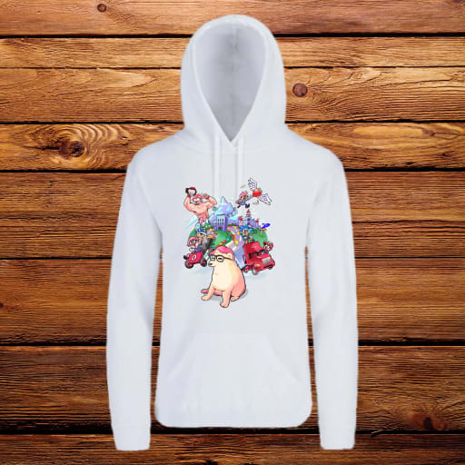 Cheems Hoodie Blanco