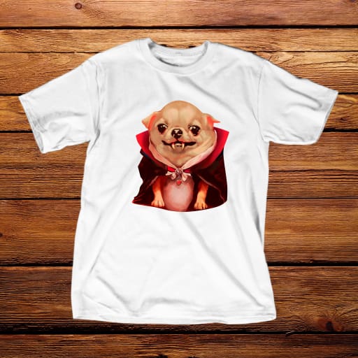 Perrito Vampiro Playera Blanca