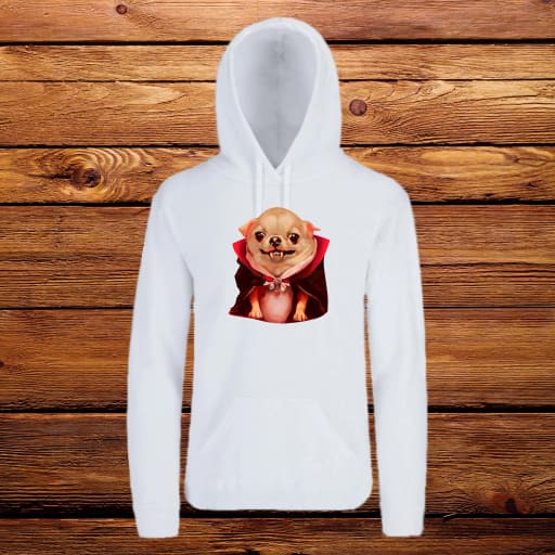 Perrito Vampiro Hoodie Blanca