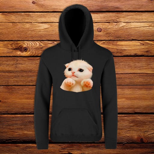 Victima Cat Hoodie Negra