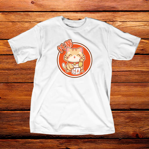 Toti Lucky Cat Playera Blanca