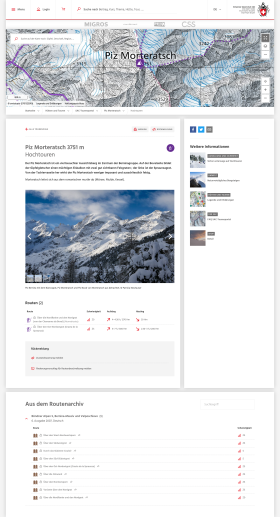 Screenshot einer Tourenseite auf der Webseite des SAC