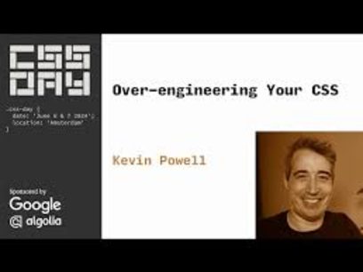 State of the CSS Community Schriftzug mit einem Portraitfoto von Kevin Powell