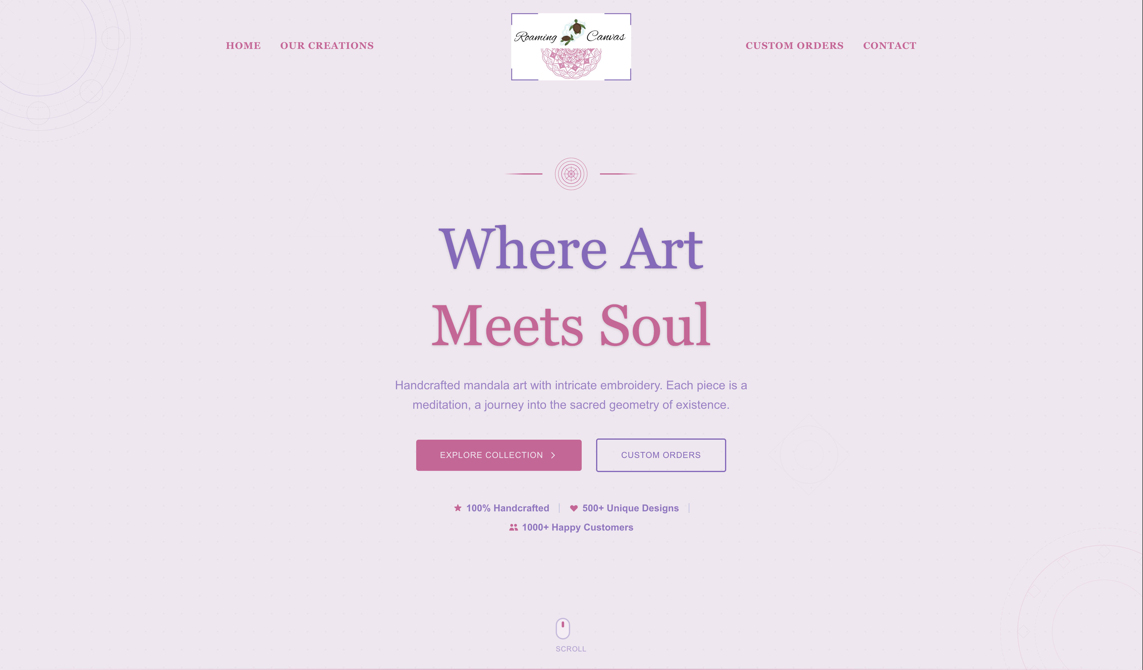 ROAMING CANVAS website developed, designed and built by Nirmeva Studio — Bespoke Precision Engineering Web App Screenshot