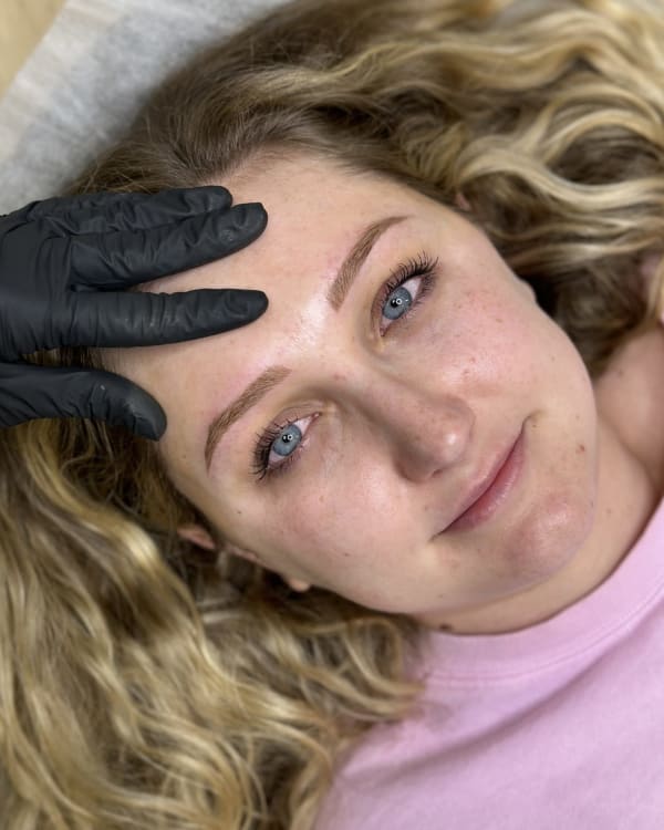 After microblading - White transformation