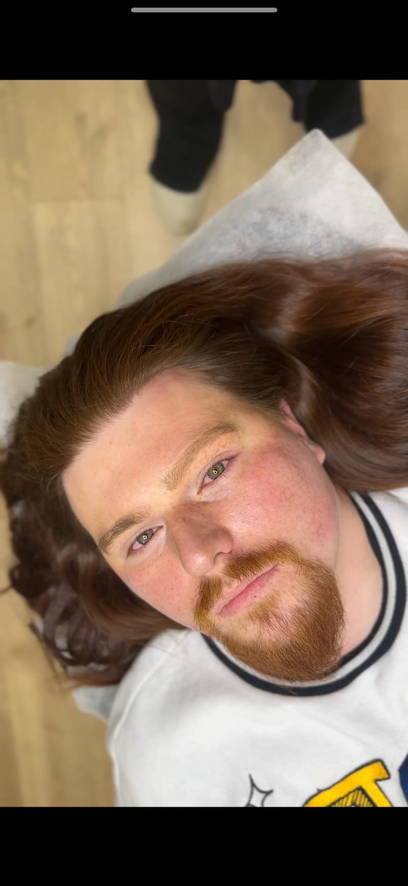 Hayden after microblading at Nirvana PMU — natural, masculine brows with no visible signs of treatment