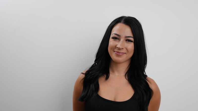 Close-up of healed microbladed brows showing natural pigment retention — the semi-permanent nature allows adjustments over time