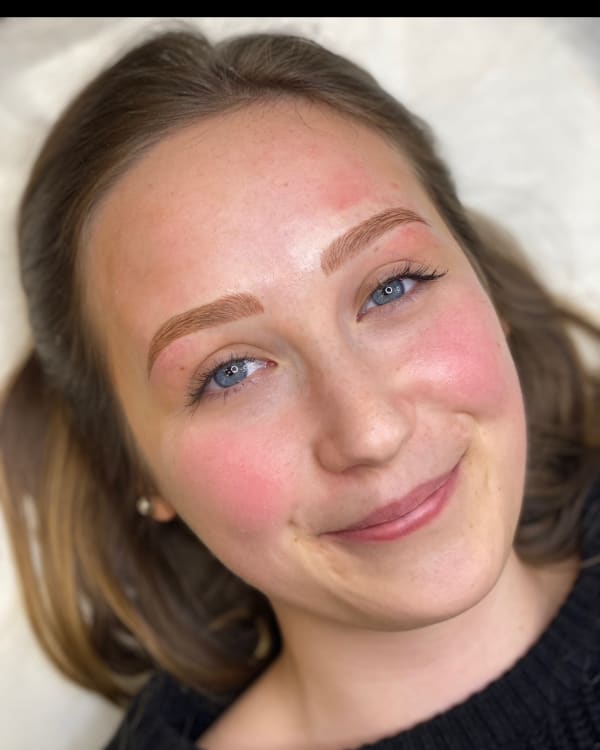 After microblading - Wheaton client