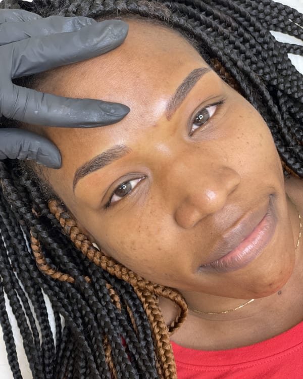 After microblading - Black transformation