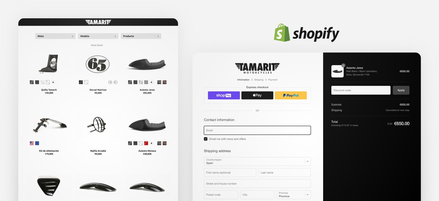 Integración con Shopify - Tamarit