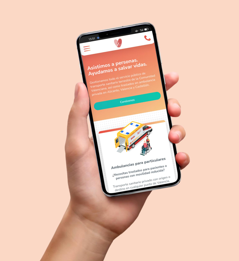 Ambulancias Ayuda dispositivo móvil - Web Grupo ASV