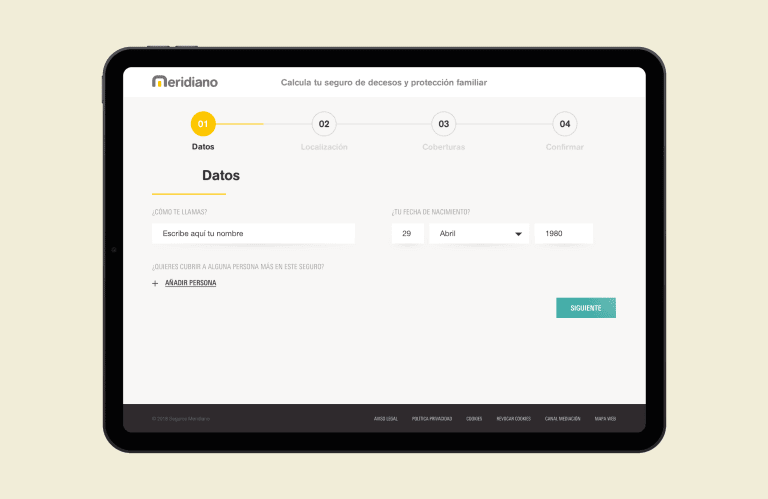 Online contracting - Seguros Meridiano WEB