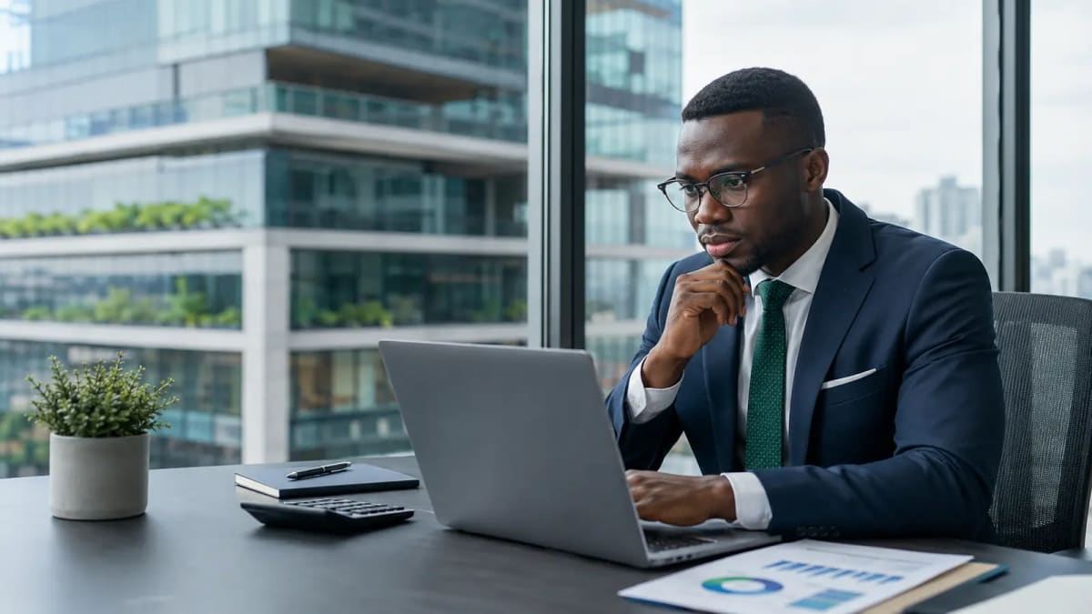 Nigerian financial professional researching real estate investment trusts