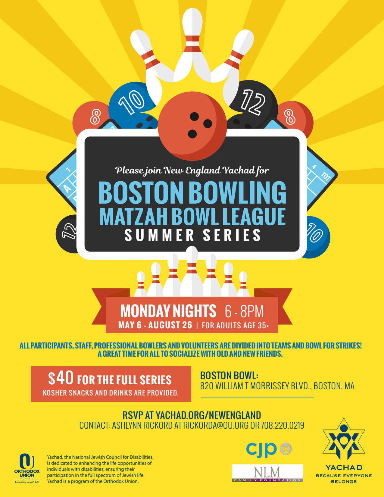 Boston Bowling Summer League Yachad Events