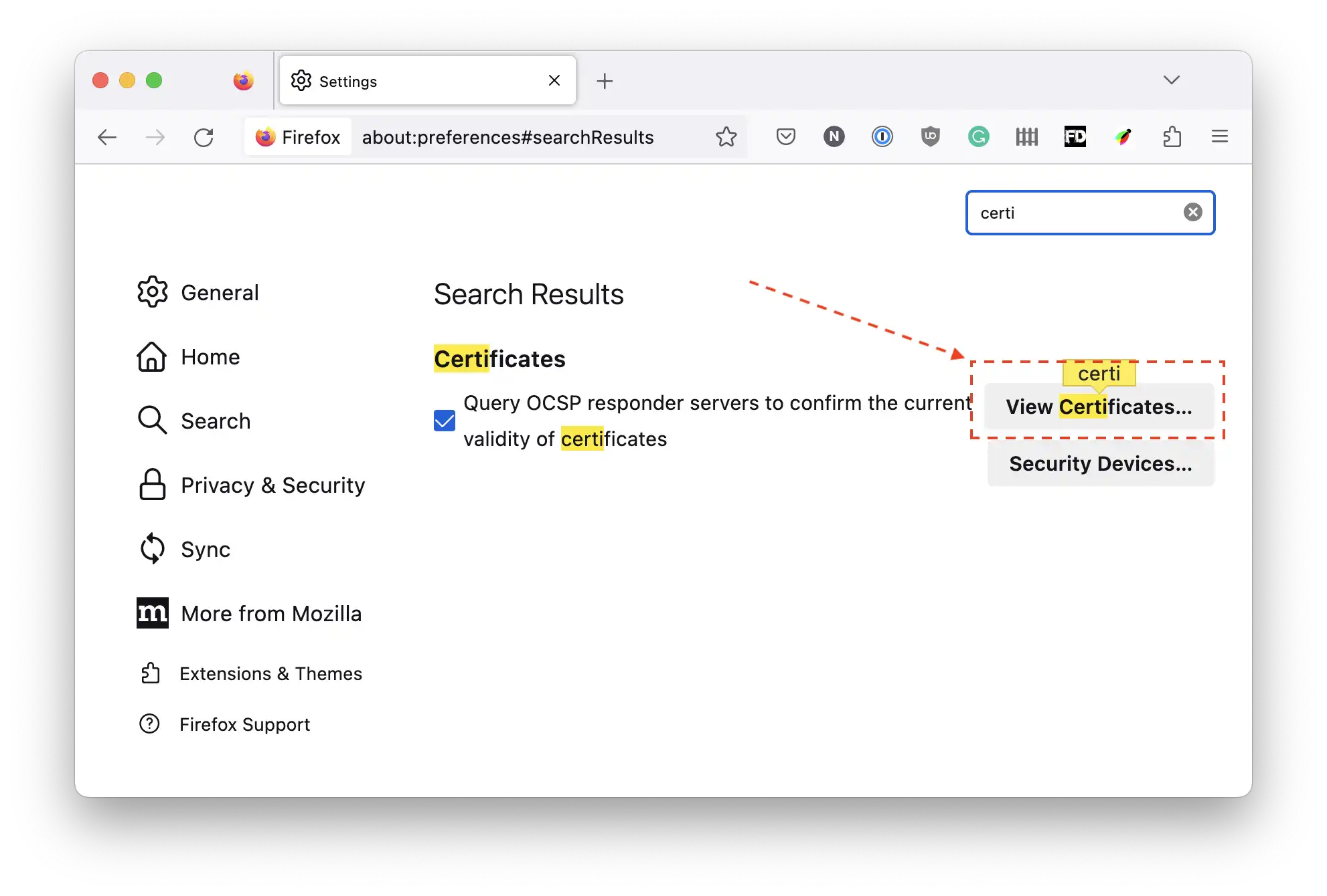 a screenshot of a web page with the search box highlighted in the bottom right corner of the screen
