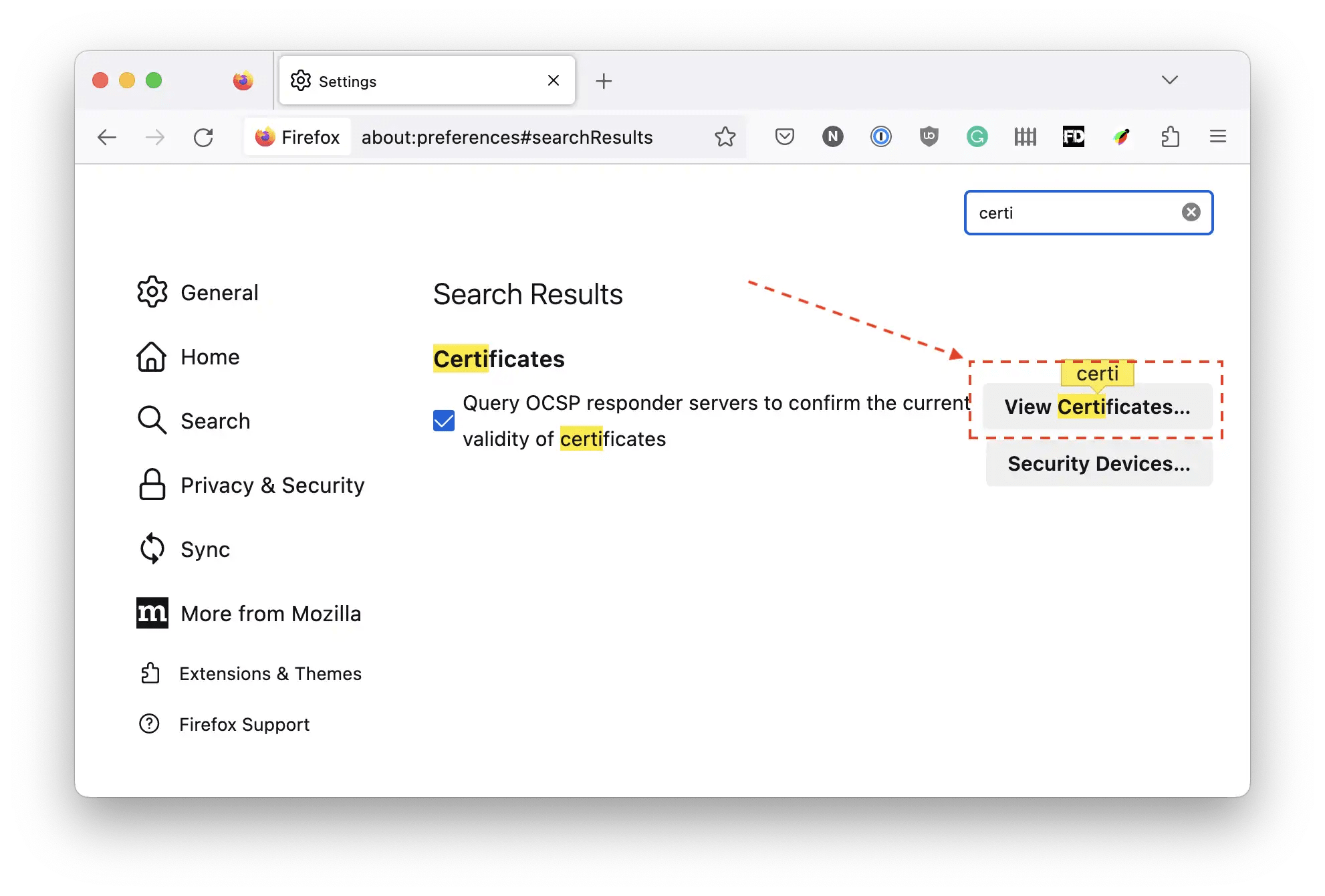 a screenshot of a web page with the search box highlighted in the bottom right corner of the screen