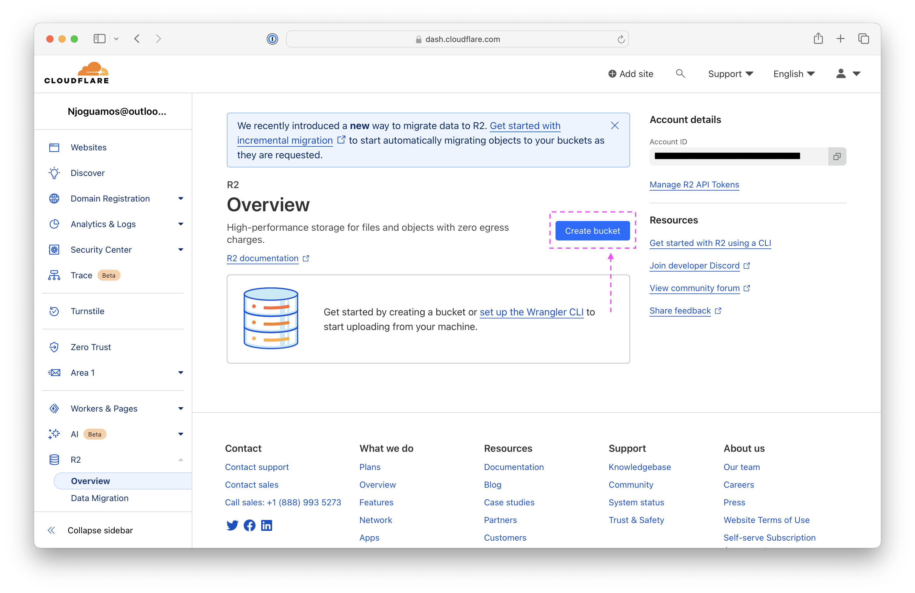 a screenshot of cloudflare r2 home page