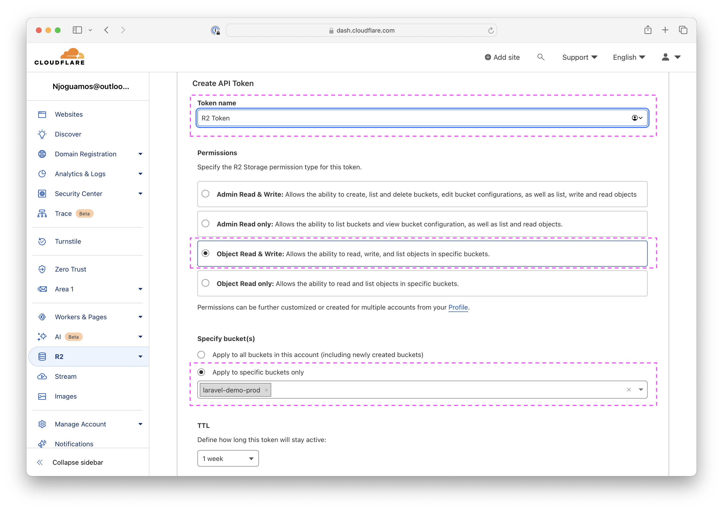 a screenshot of clopudflare-create-api-token-form