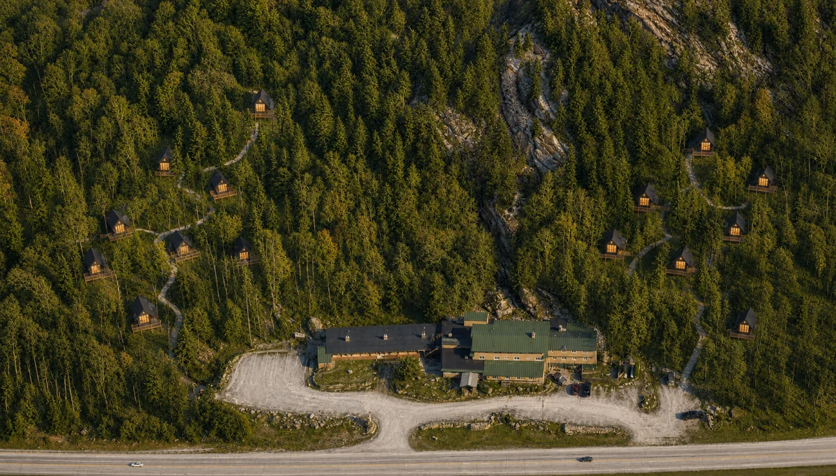 The completed property at golden hour