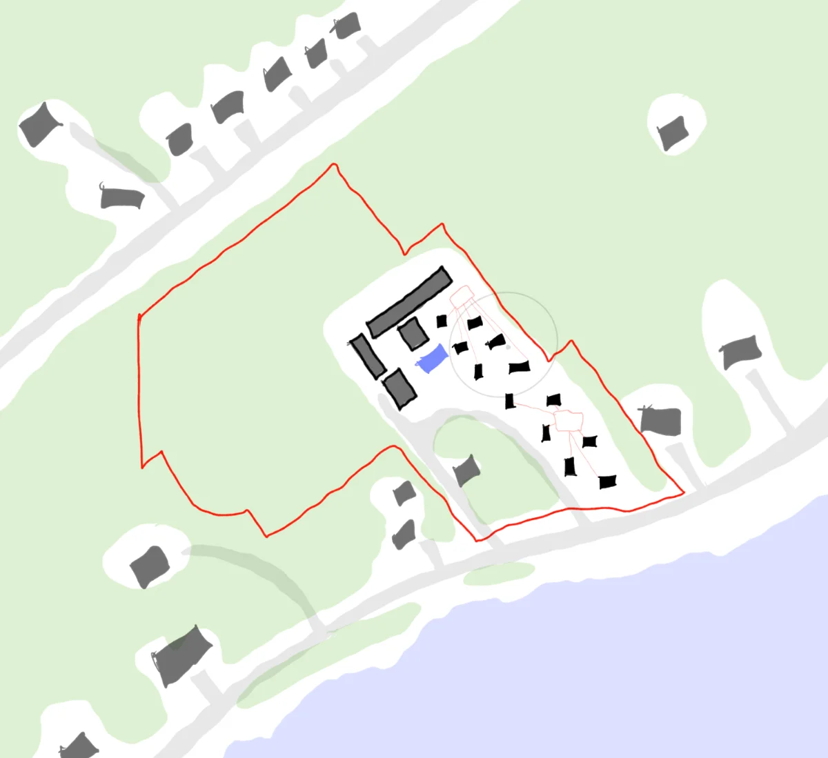 Site map of the twelve new units under construction